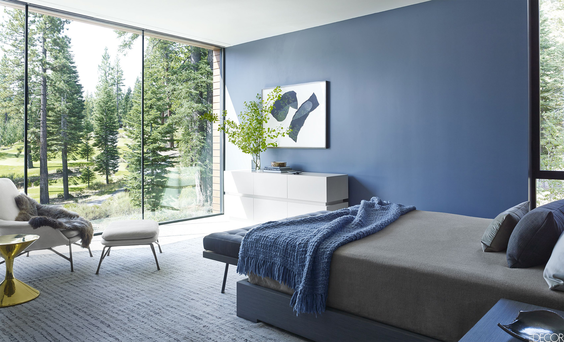 40 спален в голубых тонах: сочетание цветов в интерьере
