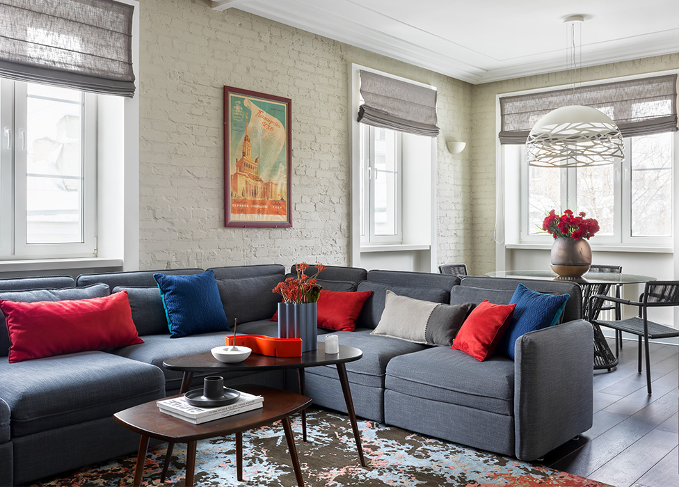 MNdesign: смелая красная квартира на Малой Бронной. Дизайн интерьера от профессионалов