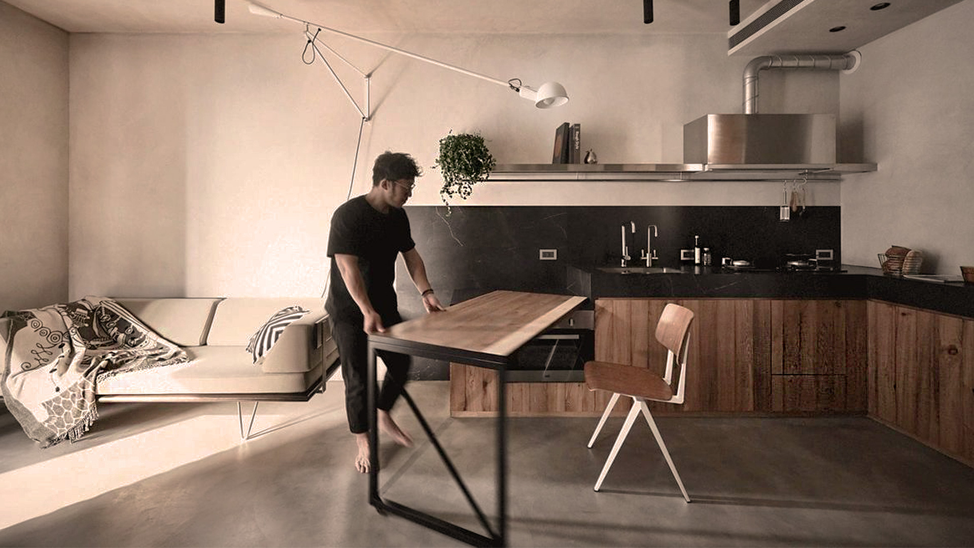 Маленькая квартира с мезонином по проекту KC Design Studio