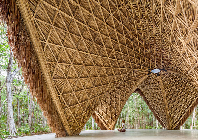 Бамбуковый павильон для занятий йогой