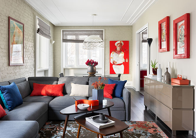 MNdesign: красная квартира на Малой Бронной