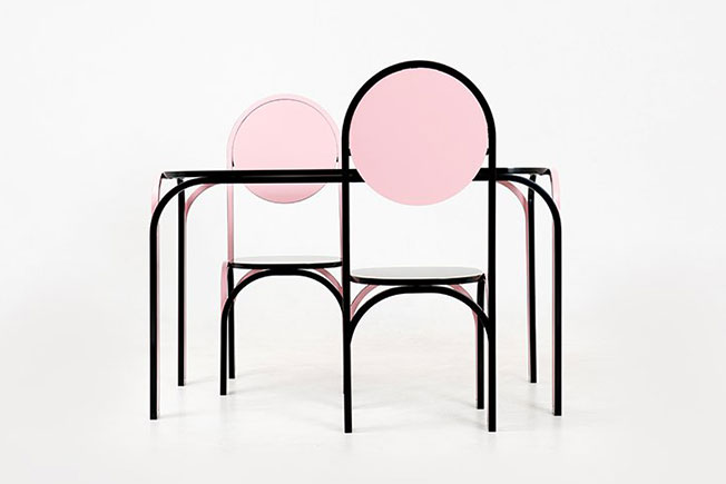 Студия SML: розовый гарнитур для столовой