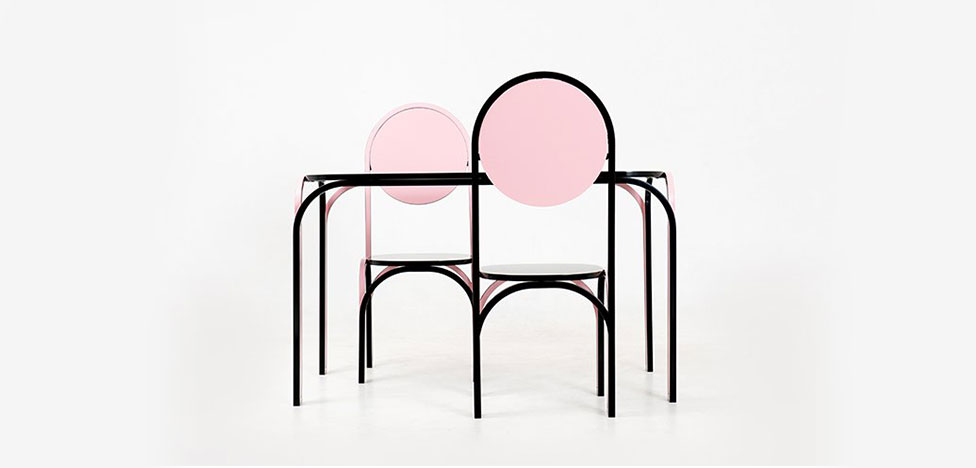 Студия SML: розовый гарнитур для столовой