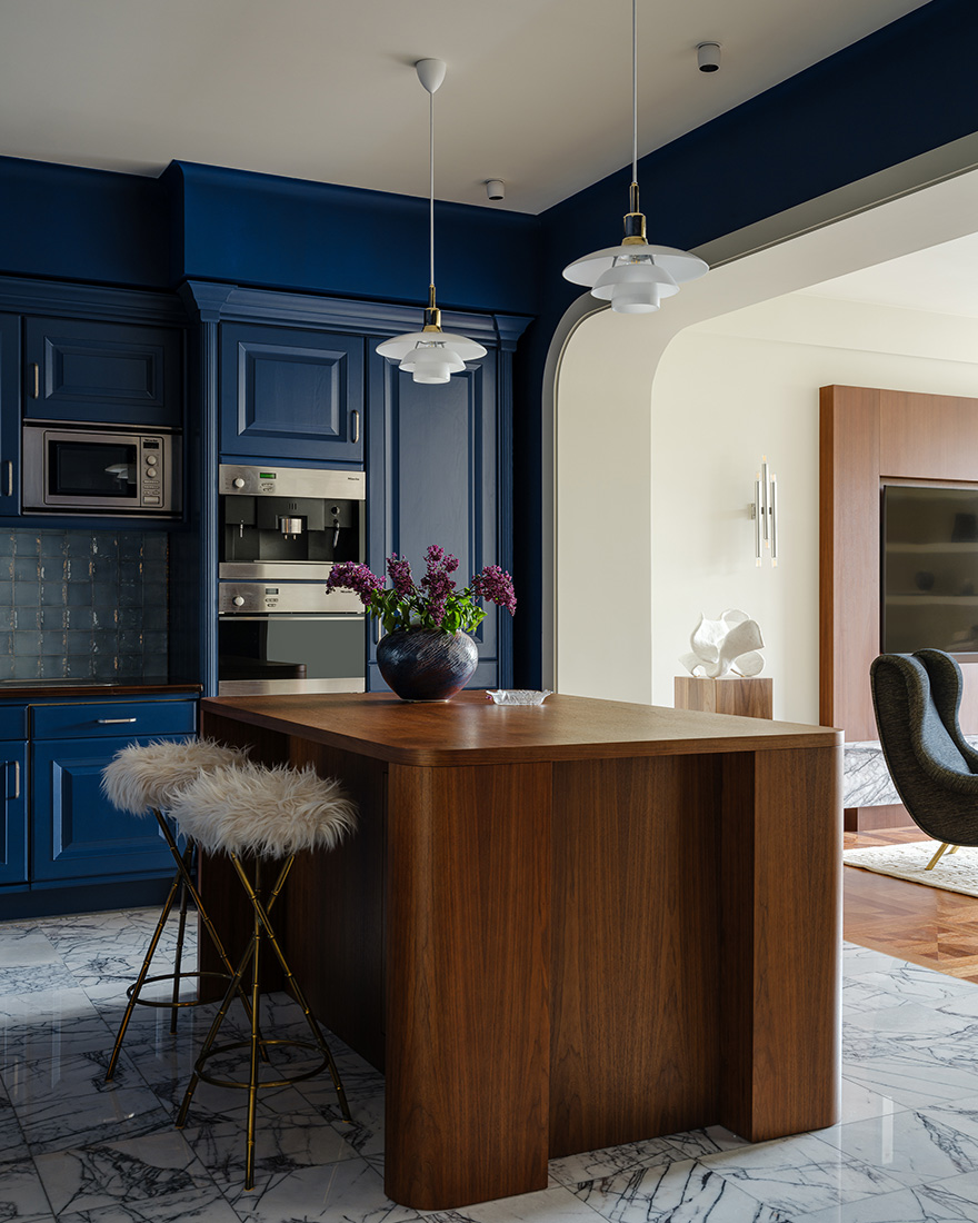 синяя кухня фото