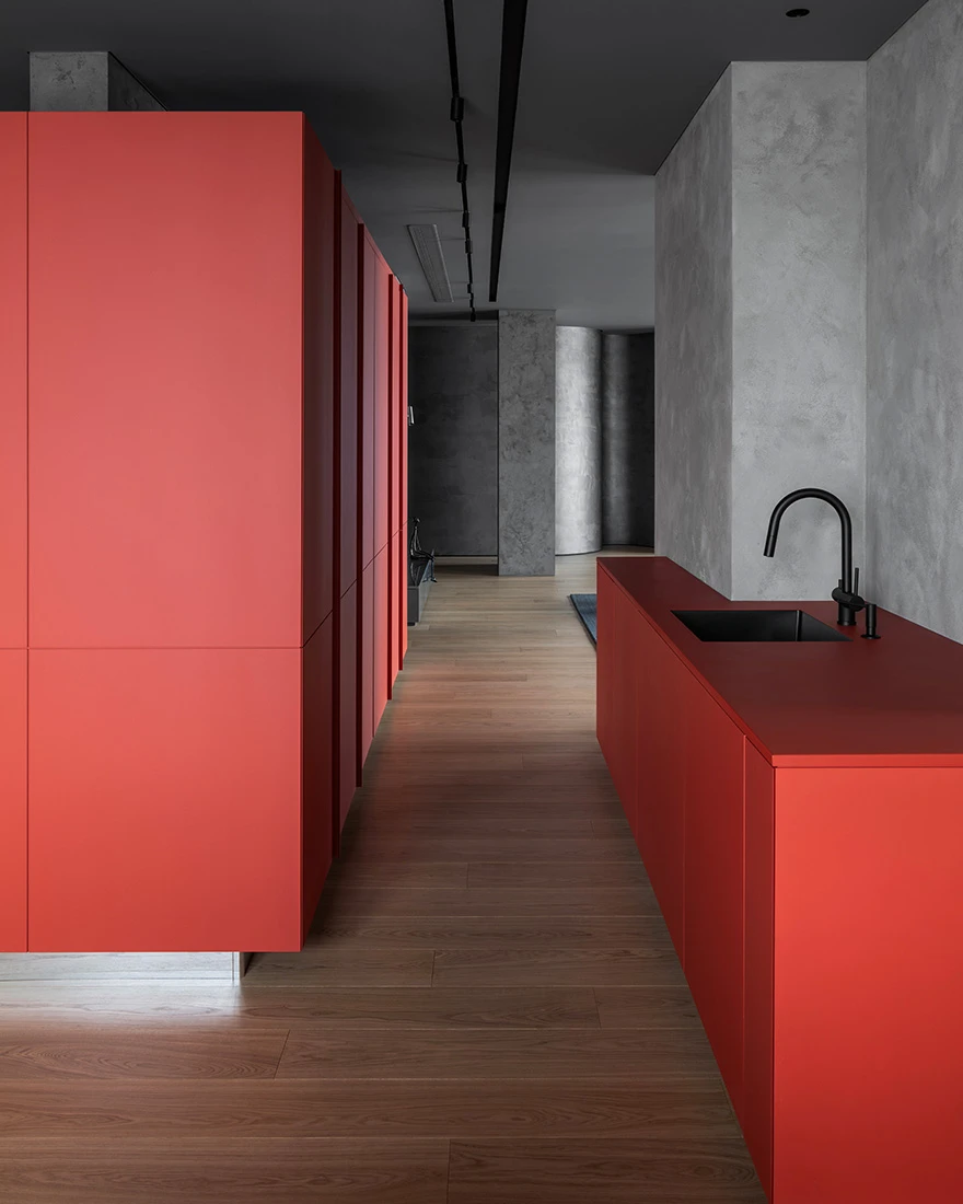 Красный в интерьере фото