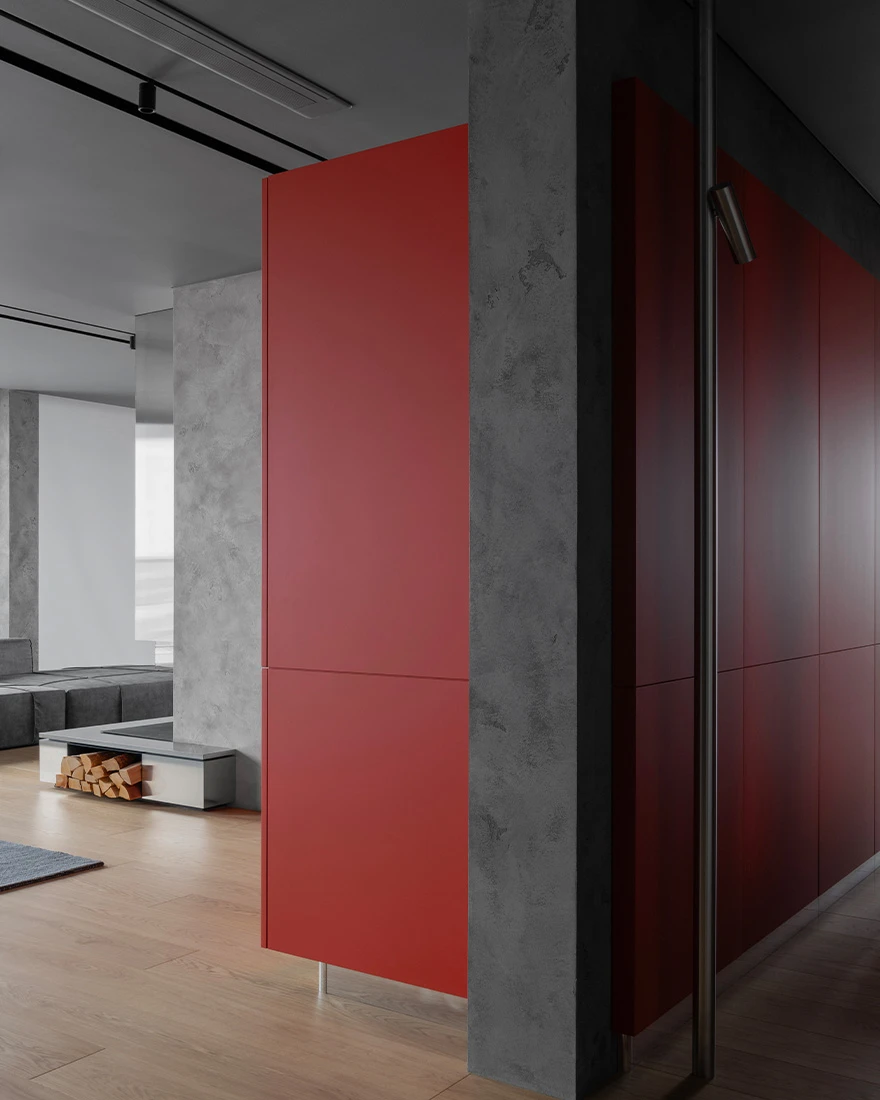 Красный в интерьере фото