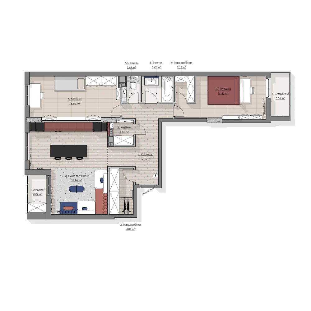 Планировка квартиры 90 кв метров фото