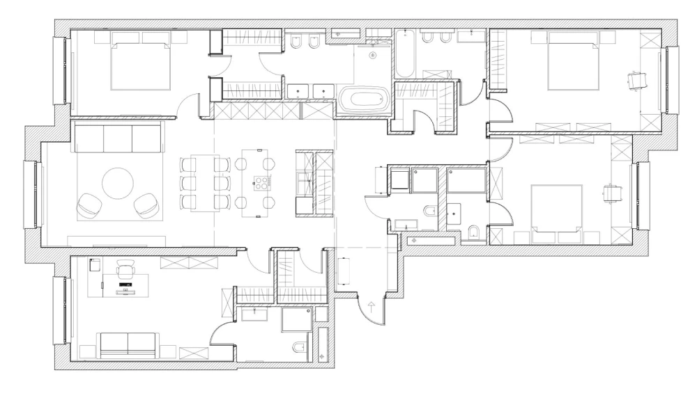 планировка квартиры 187 кв метров фото