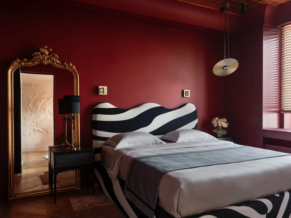 Красный в интерьере фото