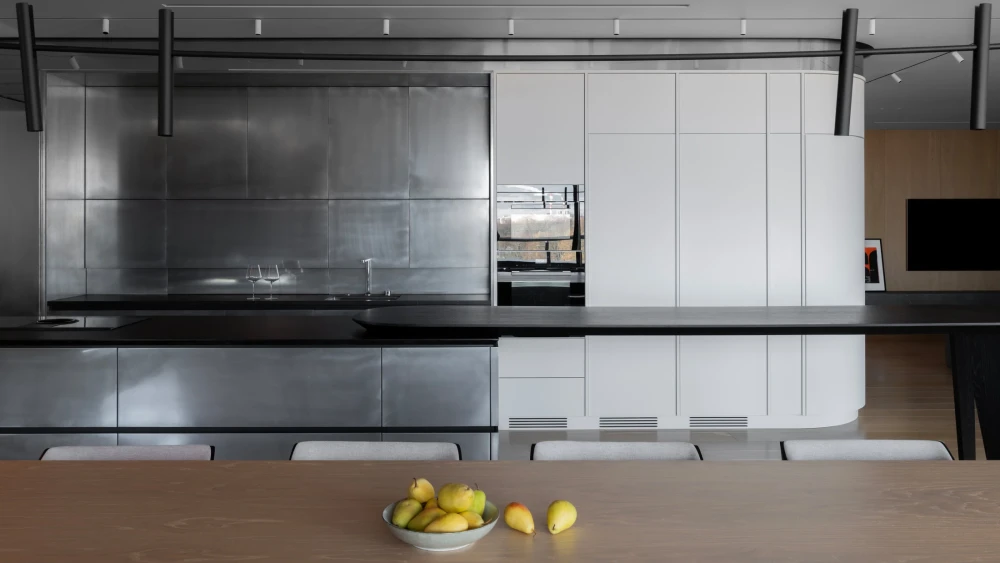 стальная кухня фото