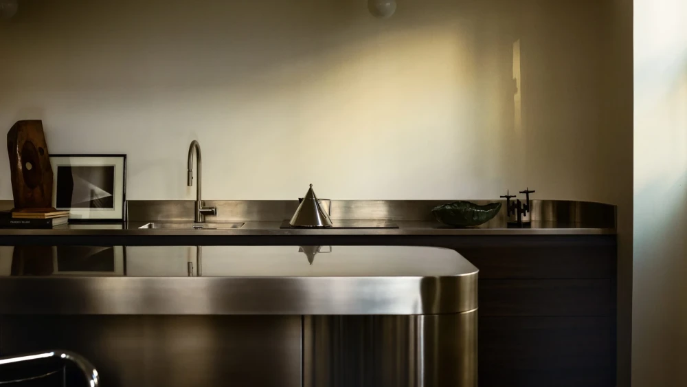 стальная кухня фото