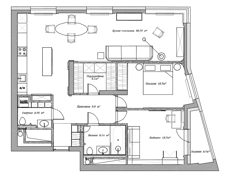 Планировка квартиры 90 кв метров фото