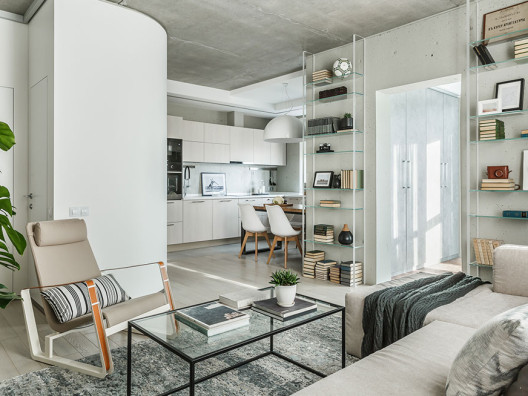 Room Design Büro: квартира 65 кв. метров без отделки стен и потолка