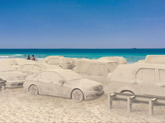 Автомобильная пробка в Майами: инсталляция Леандро Эльриха