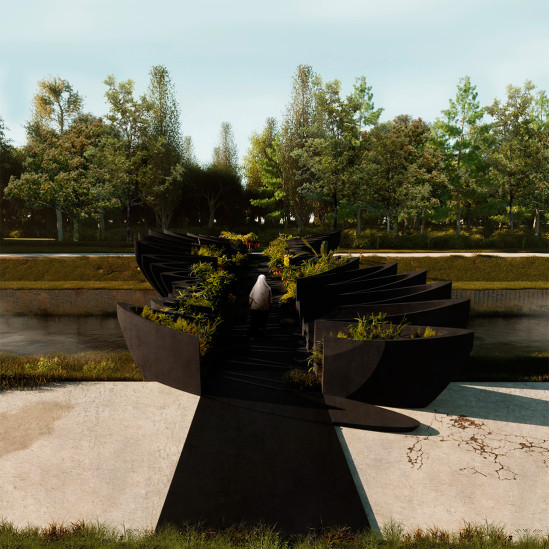 Сумайя Валли: скульптурный пешеходный мост в Бельгии