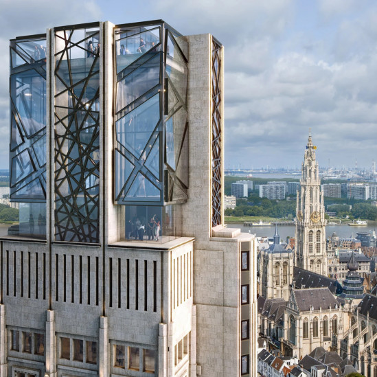 Studio Libeskind: стеклянная смотровая площадка для небоскреба в Антверпене