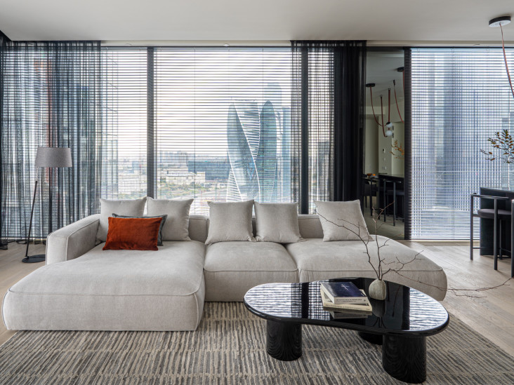 Квартира в аренду с панорамным видом на Москва-Сити по проекту Марии Демидовой