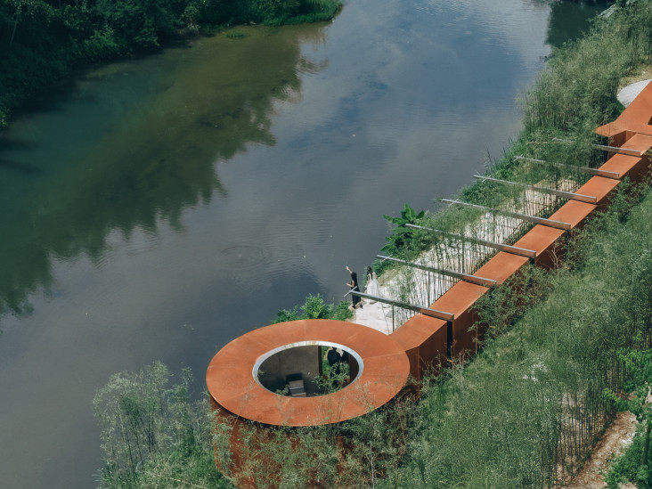 Стальной павильон у бамбуковой рощи от DL Atelier в Китае