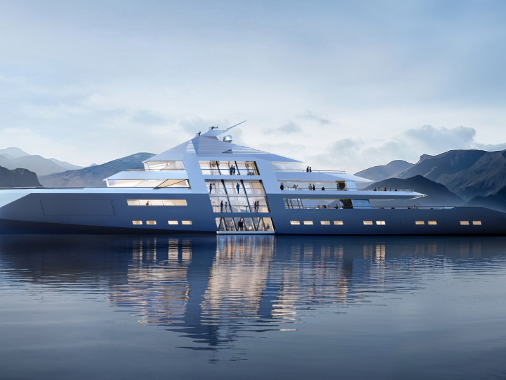 Многоуровневая мегаяхта от Foster + Partners