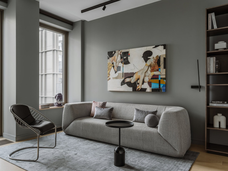 Серый цвет в квартире для молодой семьи: проект Юлии Шадриной