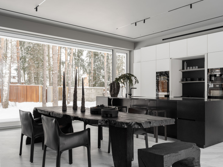 Монохромный дом для ценителей искусства в Подмосковье: проект Alenina Krasilnikov Atelier