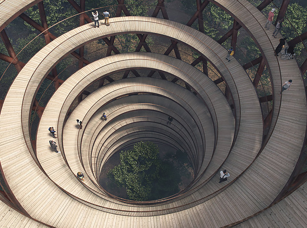 Студия EFFEKT: спиральная башня в датском лесу