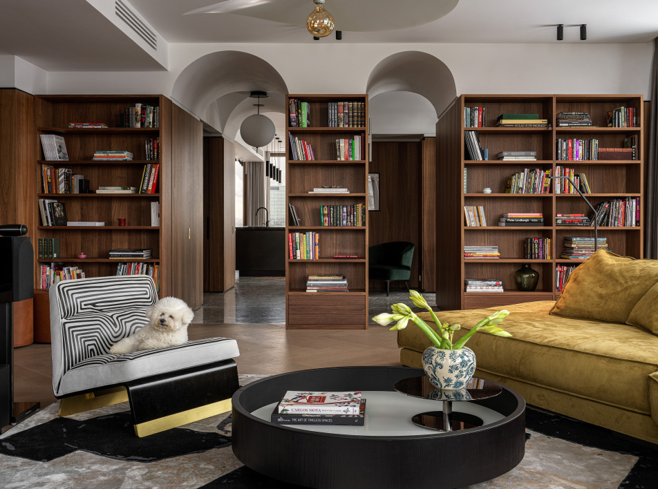 Резиденция из трех квартир в московской новостройке: проект Елены Горенштейн