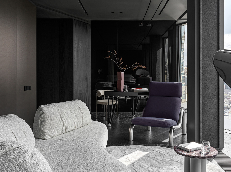 Брутальный минимализм в московской квартире по проекту бюро P+Z interiors