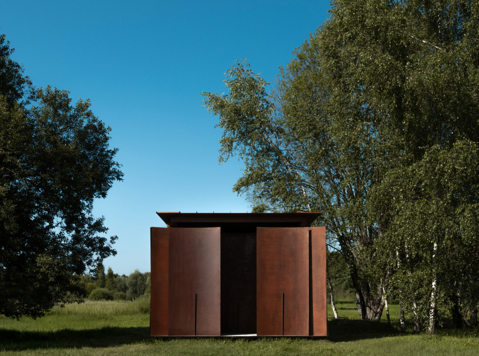 Арт-объект из кортеновской стали в парке «Никола-Ленивец» от архитектурной группы Chado