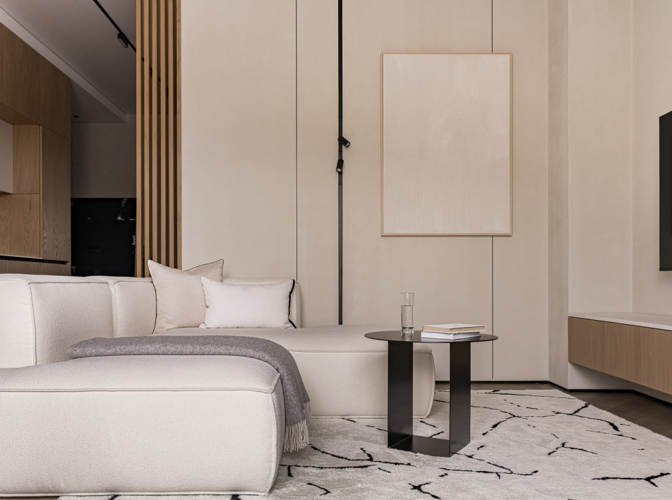 Интерьер в оттенках жемчуга по проекту Марины Кузнецовой