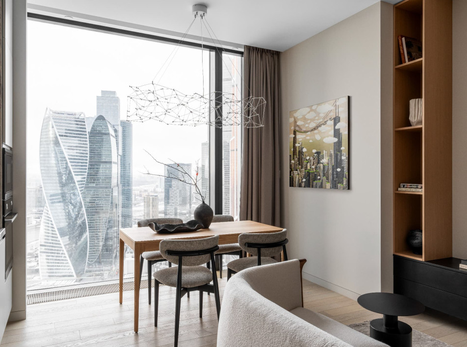 Квартира для молодой пары с видом на Москву-Сити: проект KOD-interiors
