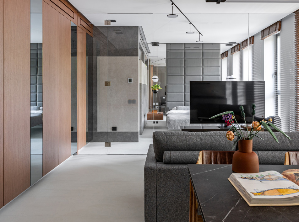 Сдержанный интерьер для молодого человека: проект Дениса Спорыхина