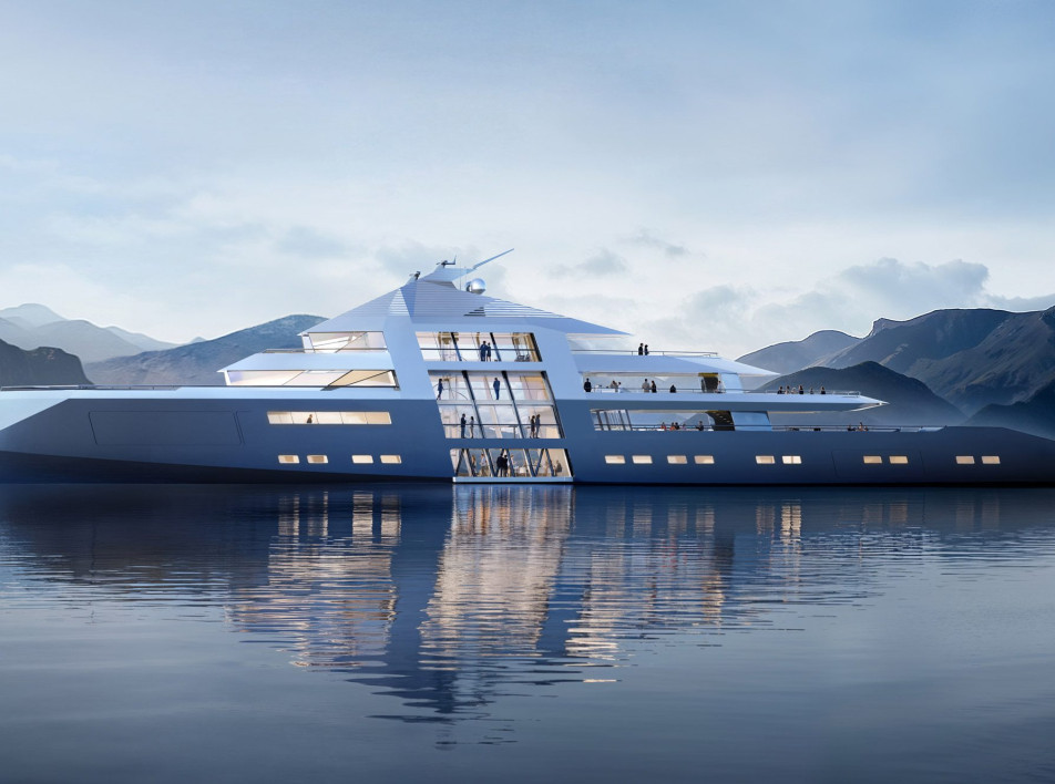 Многоуровневая мегаяхта от Foster + Partners