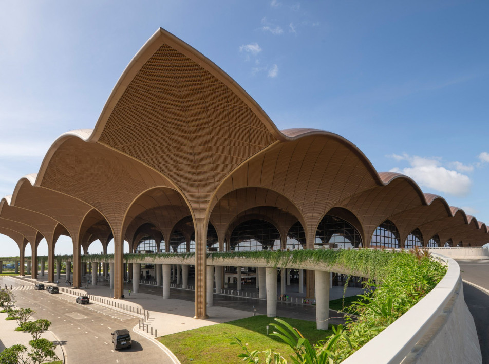 Аэропорт с волнообразной крышей в Камбодже по проекту Foster + Partners