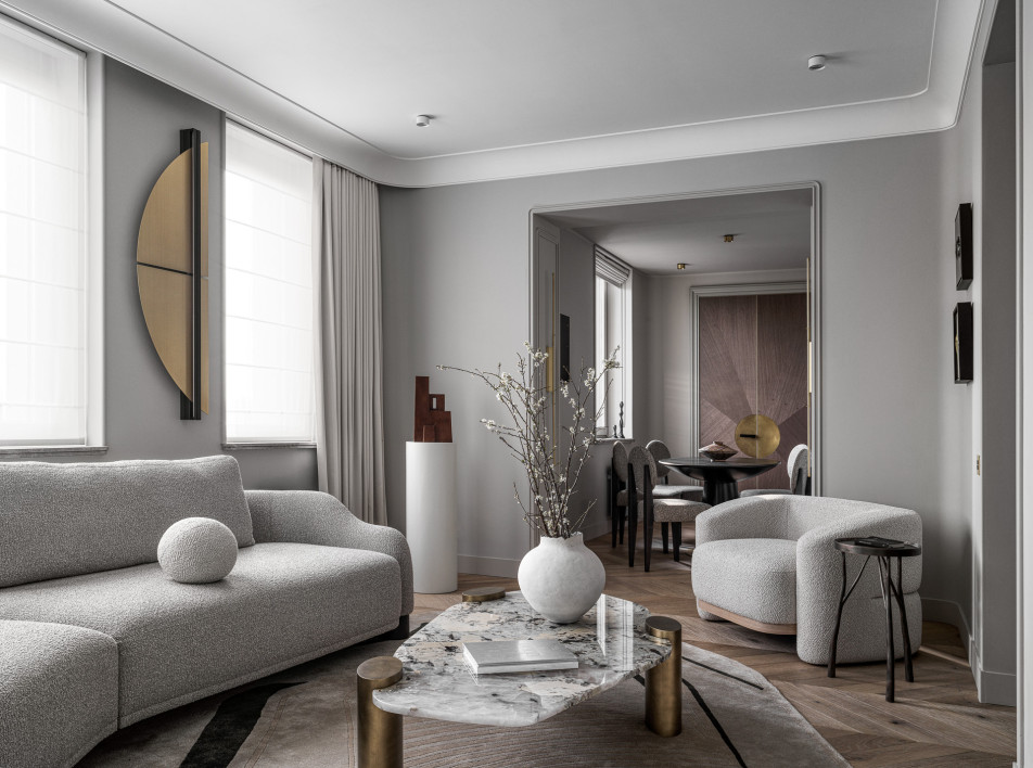 Тактильные материалы и нейтральная палитра в интерьере по проекту Андрея Агамирова