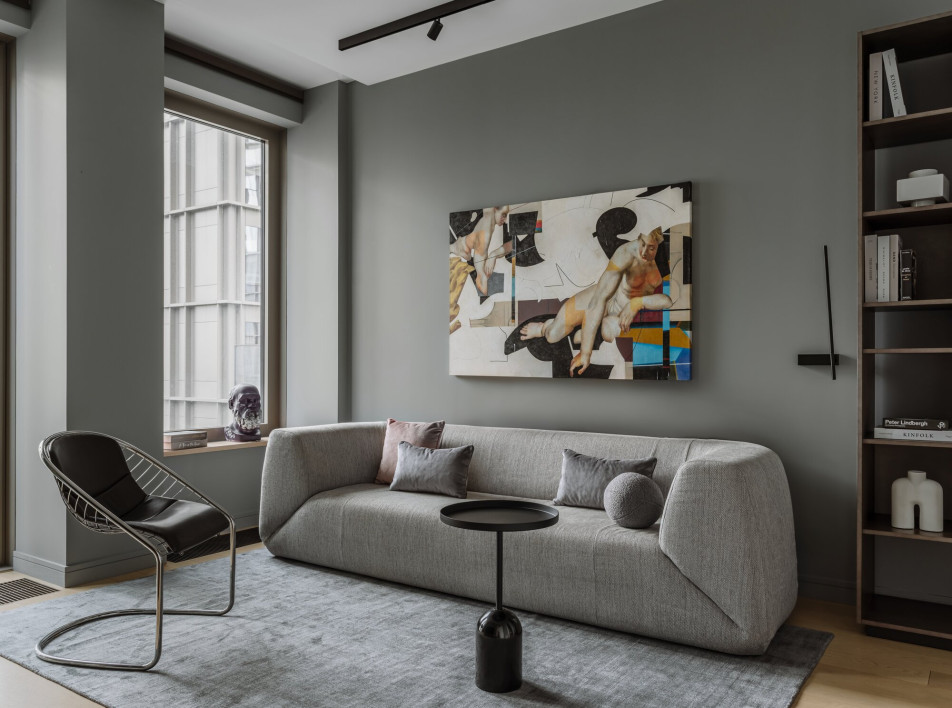 Серый цвет в квартире для молодой семьи: проект Юлии Шадриной